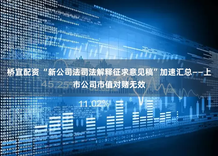 桥宜配资 “新公司法司法解释征求意见稿”加速汇总——上市公司市值对赌无效